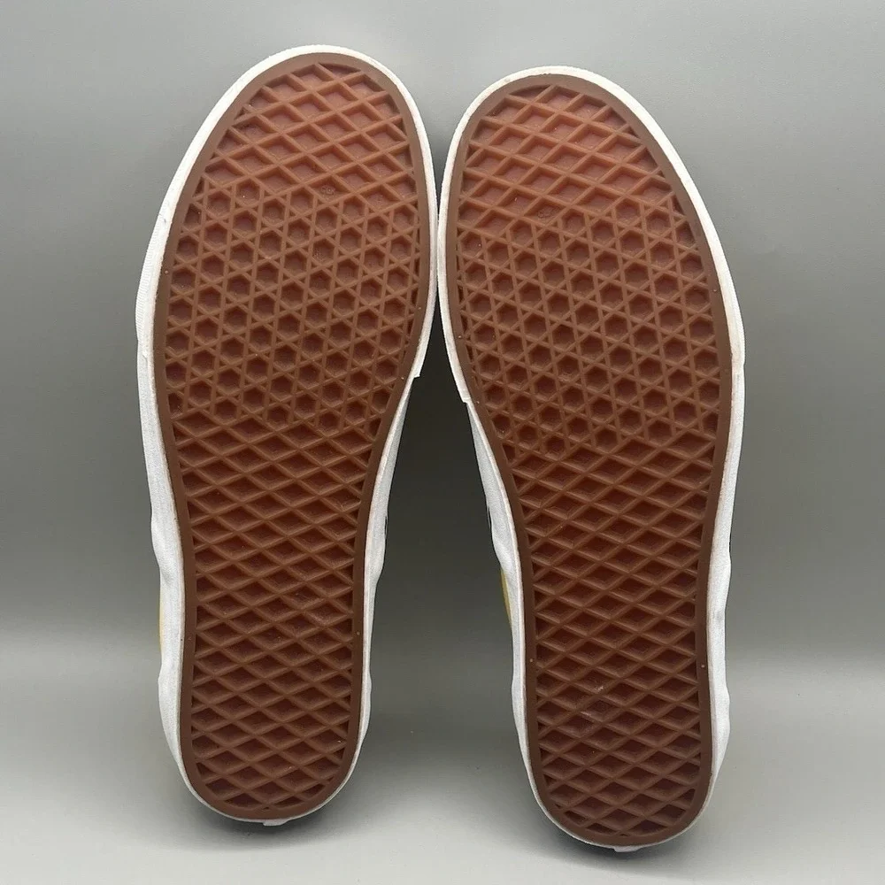Vans Classic Slip On Yellow White Checkerboard Shoes - Men's Size 9.5 USED